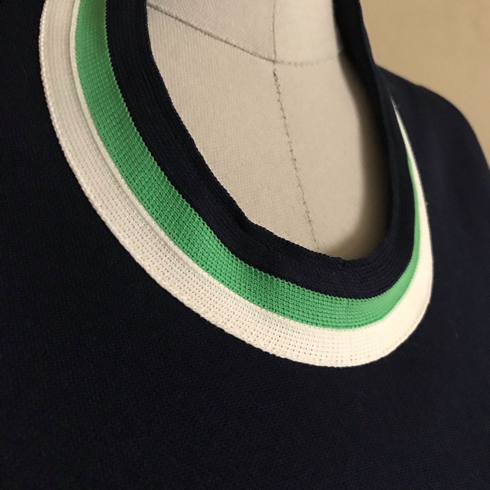 Stunning Vintage Leslie Fay Navy Knit Dress - Picture 7 of 12